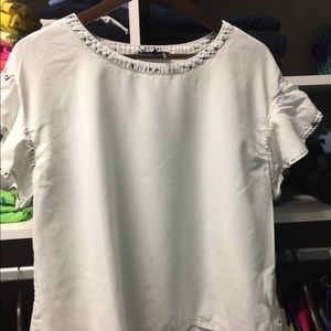 Trendy White and Denim Top